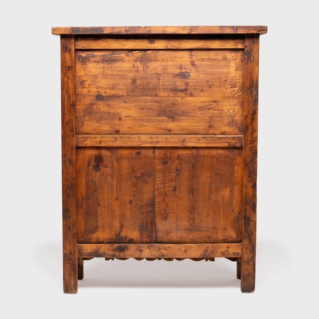Orange Chinese Painted Autumn Harvest Cabinet, C. 1800 For Sale - Image 8 of 9