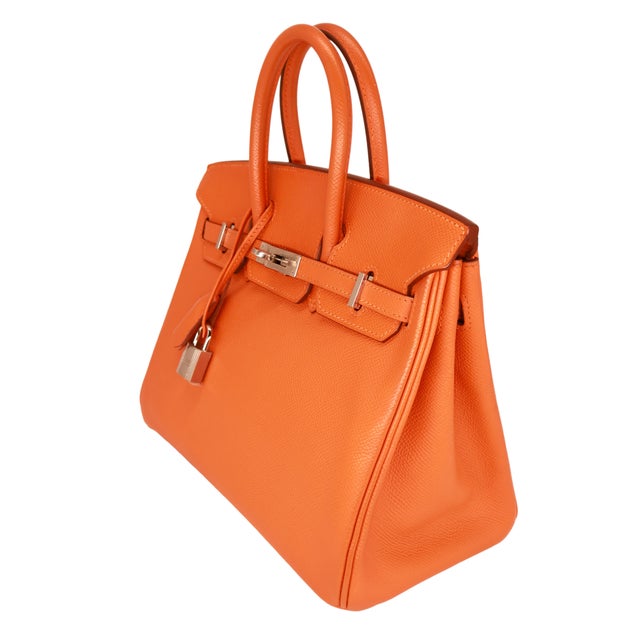 Hermès Orange H Epsom Leather 25cm Birkin Bag with Palladium Hardware, 2007. Originally introduced in the Late 20th...