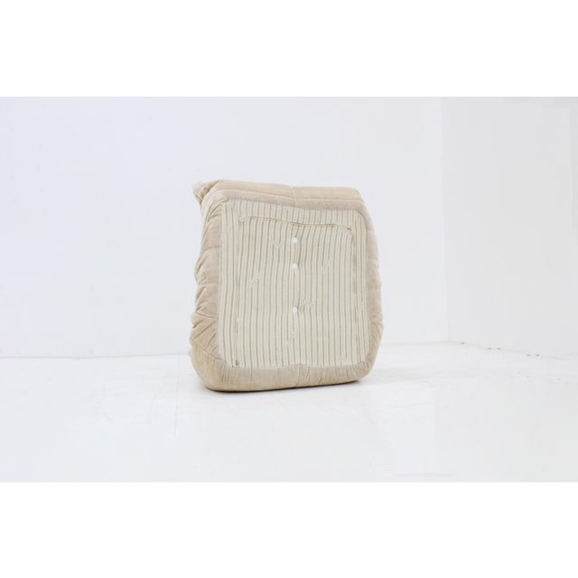 Vintage Togo Chair in Beige Velvet by Michel Ducaroy for Ligne Roset, 1980s For Sale - Image 12 of 16
