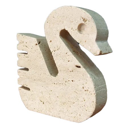 Swan Sculpture in Rapolano Travertine by Brothers Mannelli for Fratelli Mannelli, Italy, 1970s For Sale