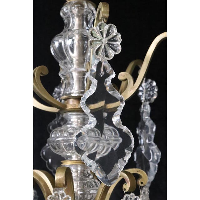 Antique Louis XV Crystal & Brass Chandelier For Sale In New York - Image 6 of 12