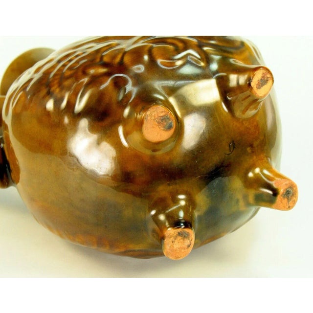 Mid-Century Modern Mid-Century Water Jug Red Ware Earthenware Majolica Rooster Studio Pottery Ewer For Sale - Image 3 of 13