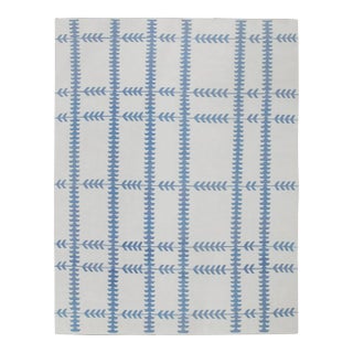 Blue Two-Toned Handmade Modern Turkish Kilim Rug 8' X 10' For Sale