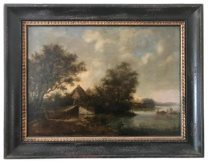 Antique Dutch Landscape Oil Painting Signed Ruisdael 17th Century