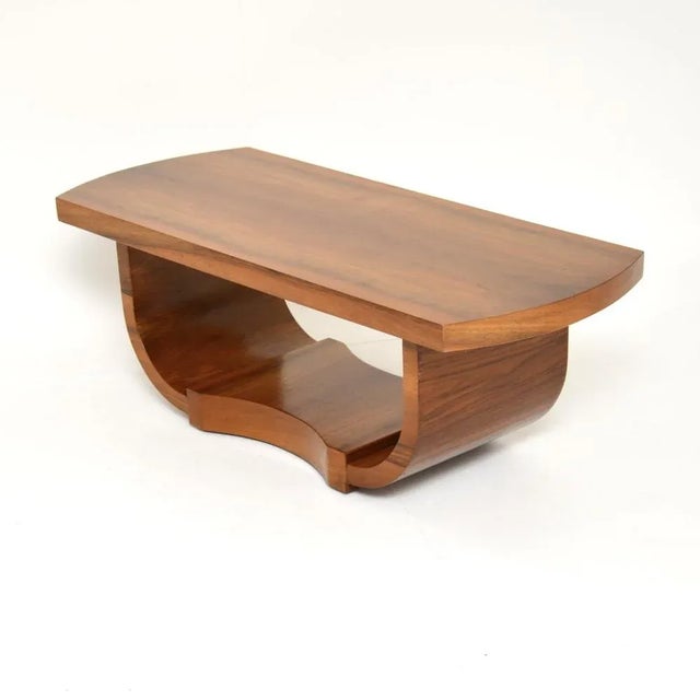 Mid-Century Modern Art Deco Walnut Coffee Table, 1920s For Sale - Image 3 of 9