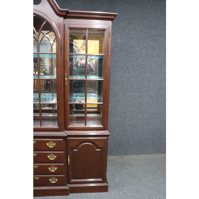 Traditional Harden Charleston Collection Cherry Georgian Breakfront China Cabinet For Sale - Image 3 of 18