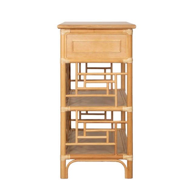 Wood Chippendale End Table, Natural For Sale - Image 7 of 11