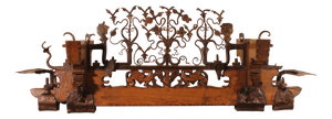 Early 19th Century Sicilian Cart Axle in Wood and Wrought Iron