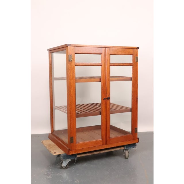Wood Antique Golden Oak Pie Pastry Display Cabinet For Sale - Image 7 of 16