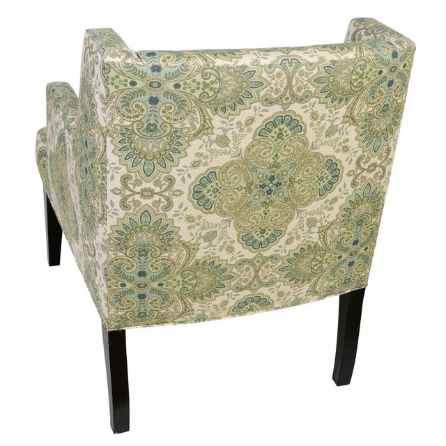 Modern Pair of Vintage Donghia Chairs in Medallion Paisley Upholstery For Sale - Image 3 of 4