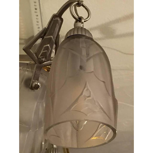 Art Deco 1940s French Art Deco Geometric Chandelier For Sale - Image 3 of 6