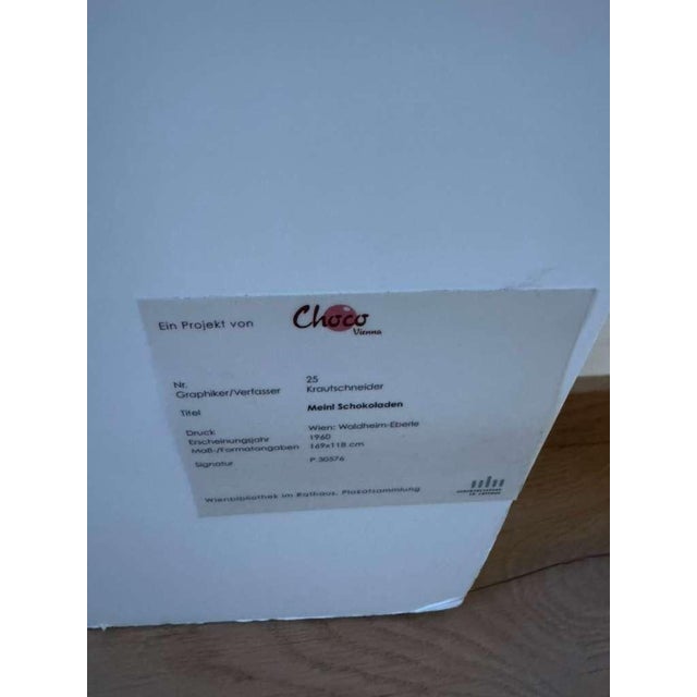 Vintage Austrian “Meinl Schokoladen” Advertising Poster, Choco Vienna Project, 1960. For Sale - Image 4 of 6