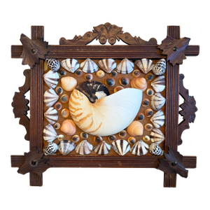 Shell Art in Antique Frame