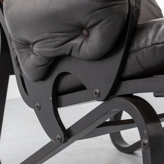Bentwood and Leather Lounge Chair, 1970s For Sale - Image 13 of 16
