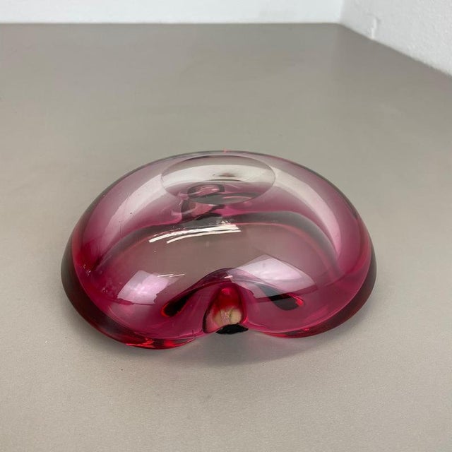 Large Pink Murano Bubble Glass Ashtray with Sterling Silver 925, Italy, 1970s For Sale - Image 17 of 18