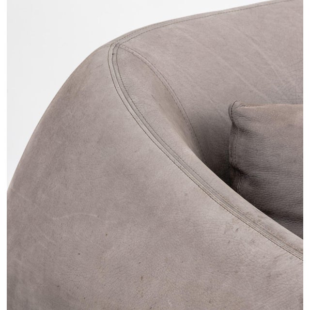 Contemporary Modern Style Gray Suede Tub Chairs, Pair For Sale - Image 3 of 6