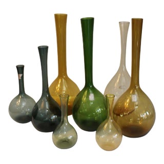 1960s Swedish Glass Vases Designed by Arthur Percy - Set of 8 For Sale