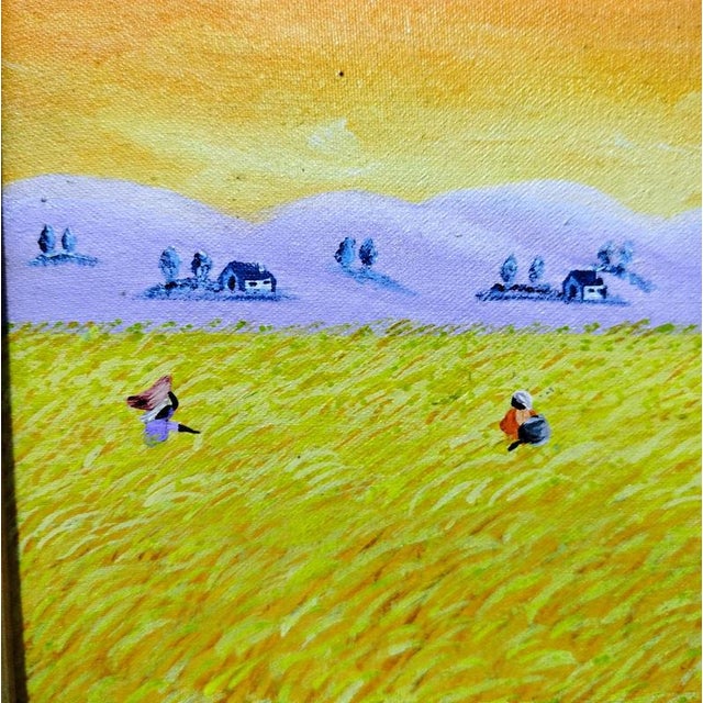 Moza, Harvest in the Field, Oil on Canvas, Framed For Sale - Image 4 of 8