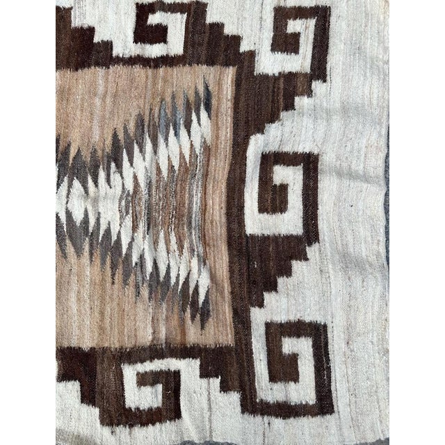Beige South American Navajo Flat Rug, 1930s For Sale - Image 8 of 17