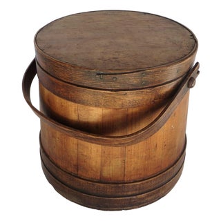 Late 19th C Authentic Shaker Wood Bucket. Pennsylvania, Circa 1885. All Original For Sale