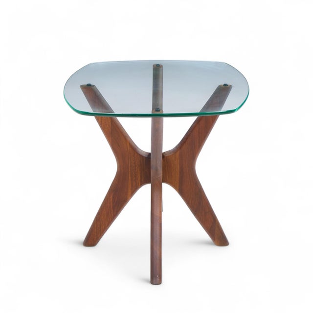 Adrian Pearsall for Craft Associate Mid Century Walnut Jacks Side Table This side table measures: 19.75 wide x 23.75 deep...