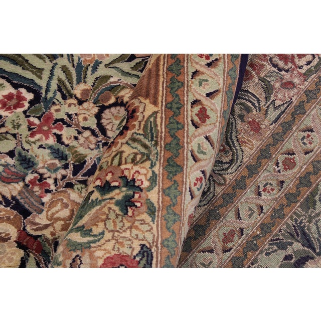 Textile Art Nouveau 1990's Pak-Persian Blue/Gold Wool Rug - 9'2'' X 12'1'' For Sale - Image 7 of 9