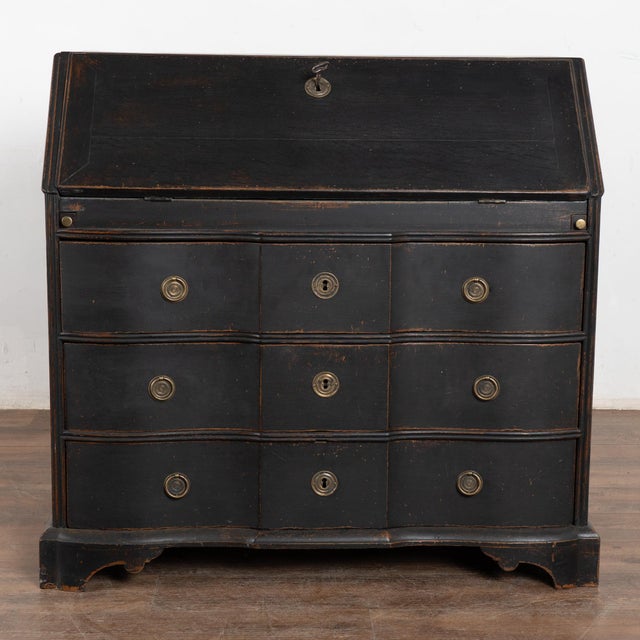 Late 18th Century Black Oak Secretary Bureau From Denmark For Sale - Image 4 of 16
