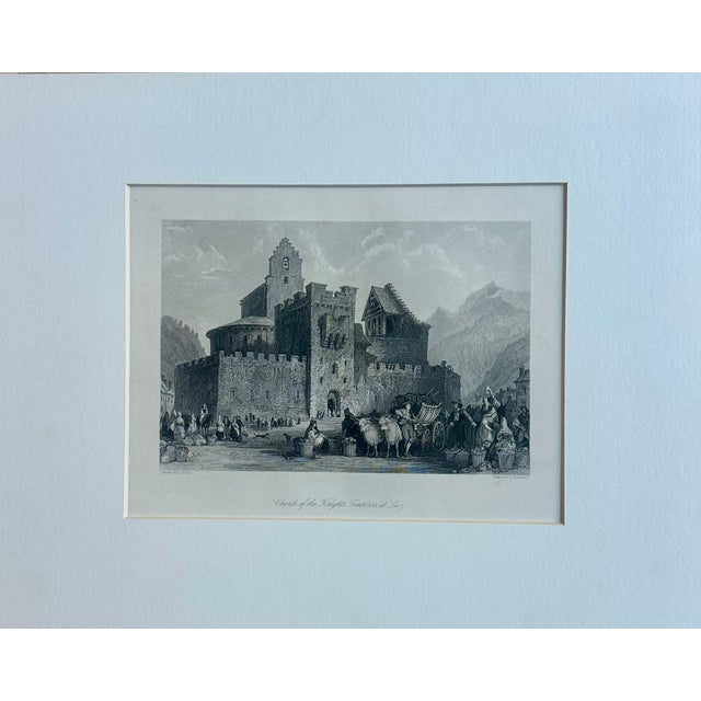 French Church of the Knights Templars, at Luz" Original Print by Allom, 1845 For Sale - Image 3 of 3