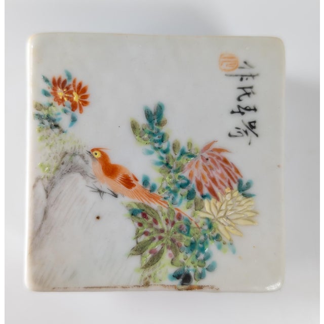 We are selling this nicely painted small Chinese Republic period porcelain box. This box was most likely used for paste or...