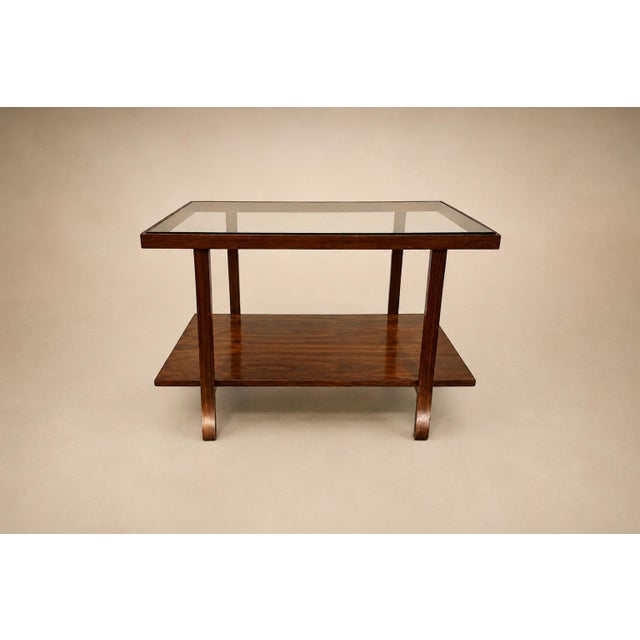 Brazilian Modern Rectangular Side Table in Rosewood & Glass, Branco E Preto, 1950s For Sale - Image 15 of 17