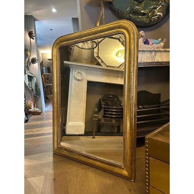 Antique French Louis Philippe Dome Gilt Mirror, 1850s For Sale - Image 6 of 14