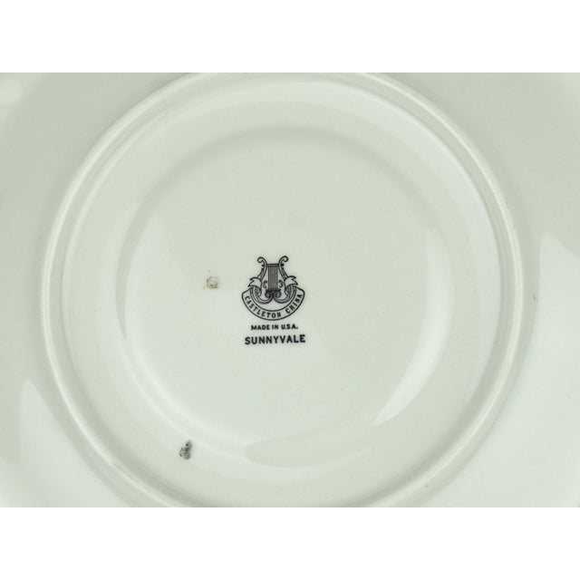 Mid-Century Modern Mid 20th Century Castleton China Sunnyvale Pattern Beaded Floral Saucers Usa - Set of 8 For Sale - Image 3 of 3