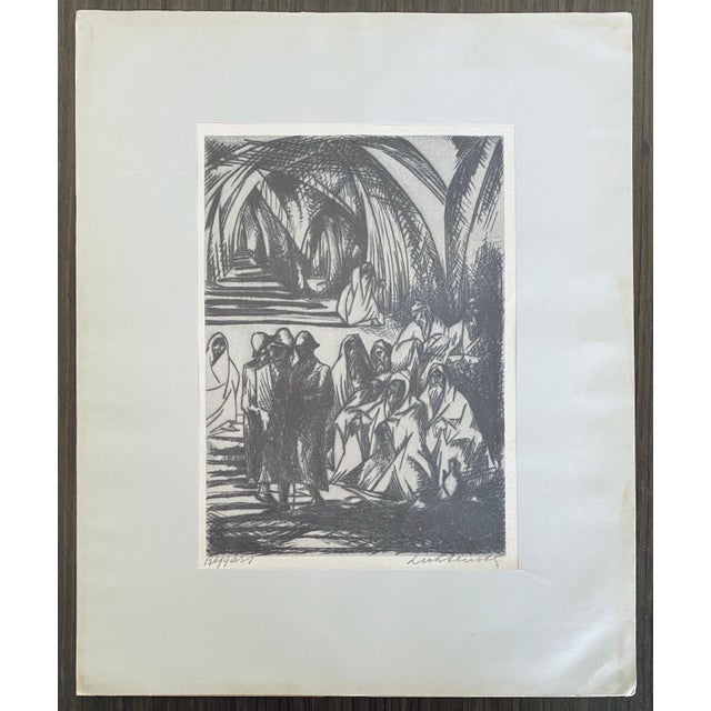 Black Isaac Lichtenstein 1, Bezalel School Jerusalem Israeli Judaica Etching - Beggars For Sale - Image 8 of 8