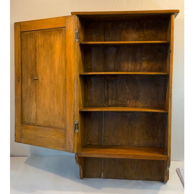 Brown Early 20th Century Primitive Pine Wall Cabinet For Sale - Image 8 of 11
