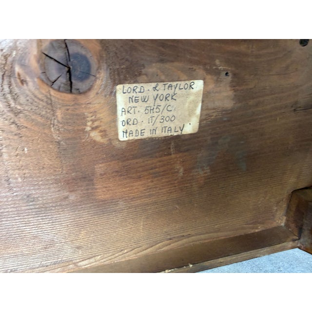 Vintage Italian Burl Olive Wood Parquetry Two-Drawer Miniature Chest With Shell Handles For Sale - Image 11 of 12