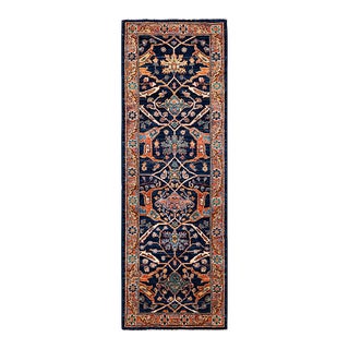 Serapi One-of-a-Kind Hand-Knotted Runner Rug - Blue 2' 1" x 5' 9" For Sale