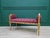 Wood Mid 20th Century Louis XV Style Bench, Aged Gold Leaf Tufted Maroon Velvet For Sale - Image 7 of 9
