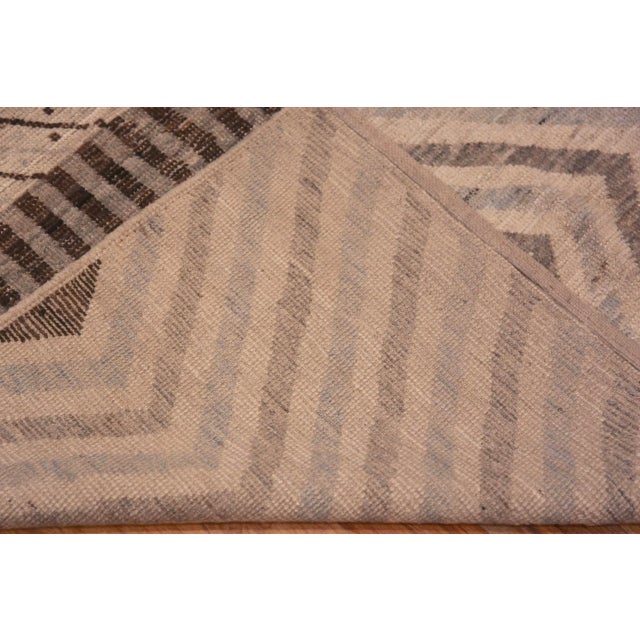 Modern Earthy Brown Chevron Moroccan Berber Beni Ourain Rug, Country of origin: Central Asia, Circa date: Modern Rugs
