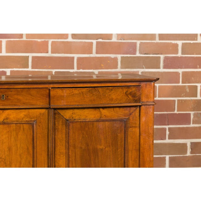 French 19th Century Walnut Enfilade with Three Drawers over Three Doors For Sale - Image 9 of 12