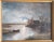 We are selling this simple moonlit nocturne painting. This simple landscape features a house on a body of water with a...