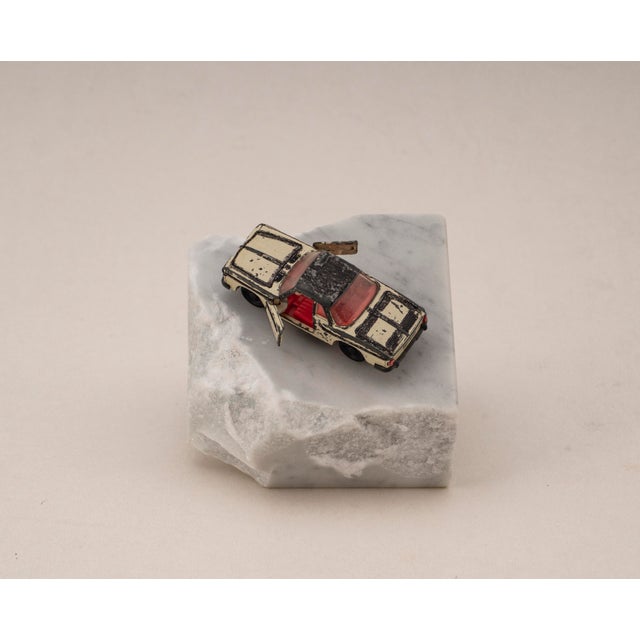 Original vintage die cast model of the Karman Ghia from Siku, mounted on a solid marble base. A unique, one of a kind...