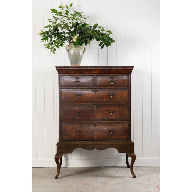 A superb 18th century Walnut George II Period Queen Anne Chest on Stand (Tallboy). Showcasing its original, untouched...