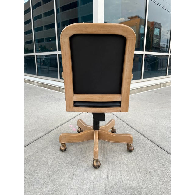 Hancock & Moore American Traditional Swivel-Tilt Executive Chair in Ebonized Aniline Leather From Hancock & Moore For Sale - Image 4 of 12