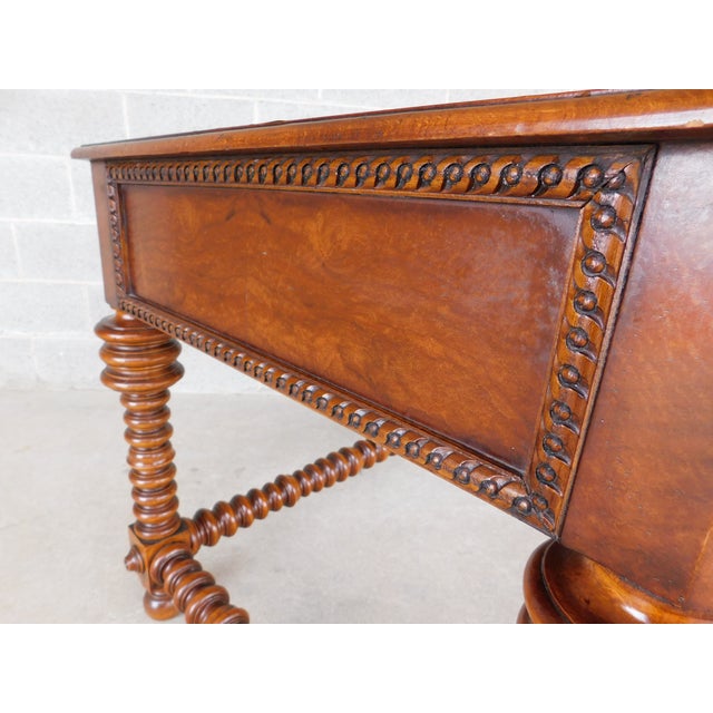 Scott Thomas Baroque Style Inlaid Library Table For Sale - Image 10 of 16