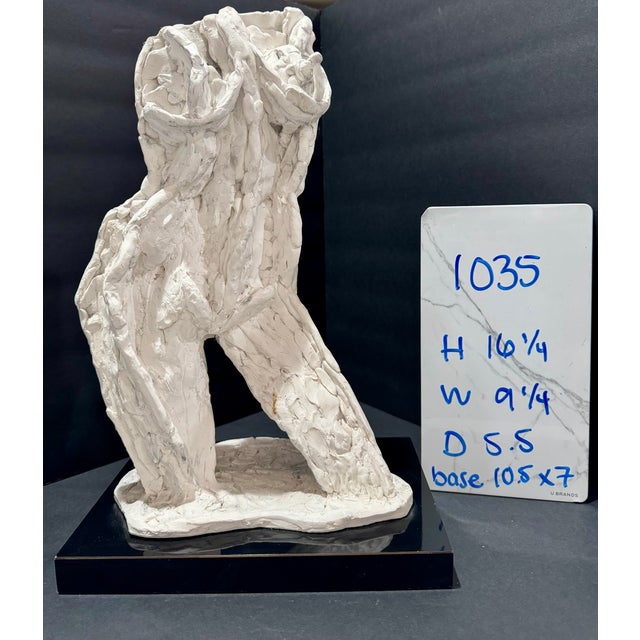 White Larry Mohr Plaster Heavy Textured Female Torso Sculpture Signed From Artist Estate For Sale - Image 8 of 8