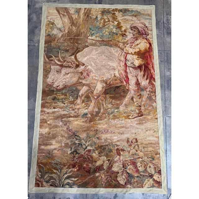 Baroque 17th Century Brussels Tapestry Depicting Peasant For Sale - Image 3 of 10