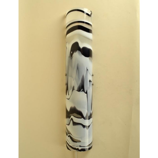 1970s Murano Black and White Glass Wall Lights, Italy, 1970s, Set of 2 For Sale - Image 5 of 13