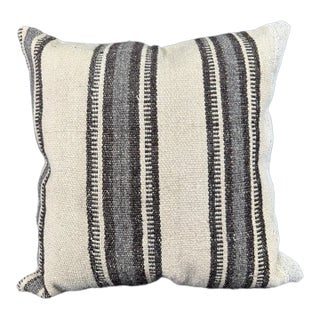 Turkish Hemp Pillow Cushion Natural Beige Gray Pillow Cushion Cover 24"x24" For Sale
