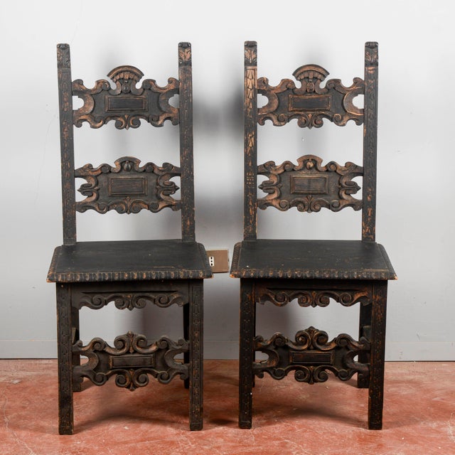 Neo-Renaissance Carved Chairs, Set of 2 For Sale - Image 12 of 18