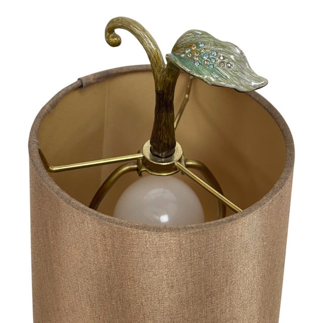 2007 Jay Strongwater Swarovski Crystal Enamel Bird Lamp, Signed For Sale - Image 9 of 14